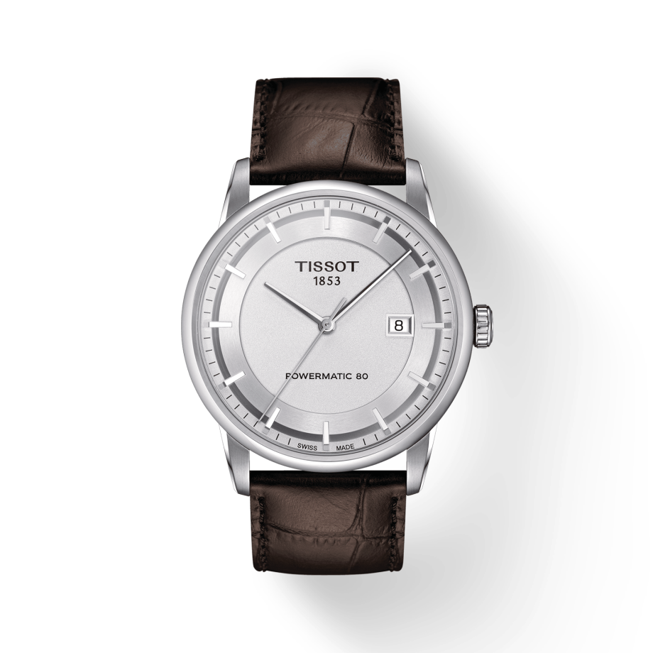 Tissot Luxury Powermatic 80 Silver Dial Brown Leather Strap Watch For Men - T086.407.16.031.00 Buy Now By Tissot