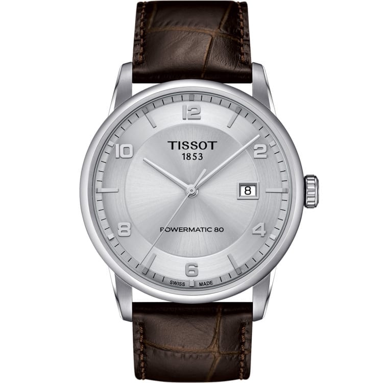 Tissot Luxury Powermatic 80 Silver Dial Brown Leather Strap Watch For Men - T086.407.16.037.00 Buy Now By Tissot