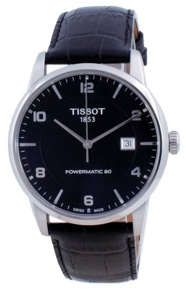 Tissot Luxury Powermatic 80 Black Dial Black Leather Strap Watch For Men - T086.407.16.057.00 Buy Now By Tissot