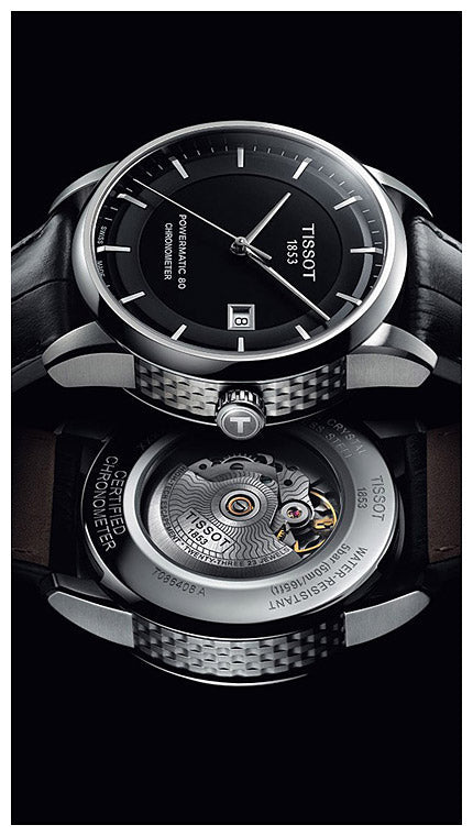 Tissot T Classic Luxury Powermatic 80 Black Dial Black Leather Strap Watch For Men - T086.408.16.051.00 Buy Now By Tissot