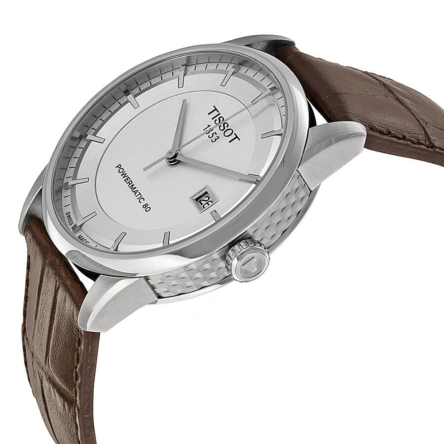 Tissot Gentleman Powermatic 80 Silicium Silver Dial Brown Leather Strap Watch For Men - T127.407.16.031.00 Buy Now By Tissot