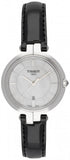 Tissot T Lady Flamingo Mother of Pearl White Dial Black Leather Strap Watch for Women - T094.210.16.111.00 Buy Now By Tissot
