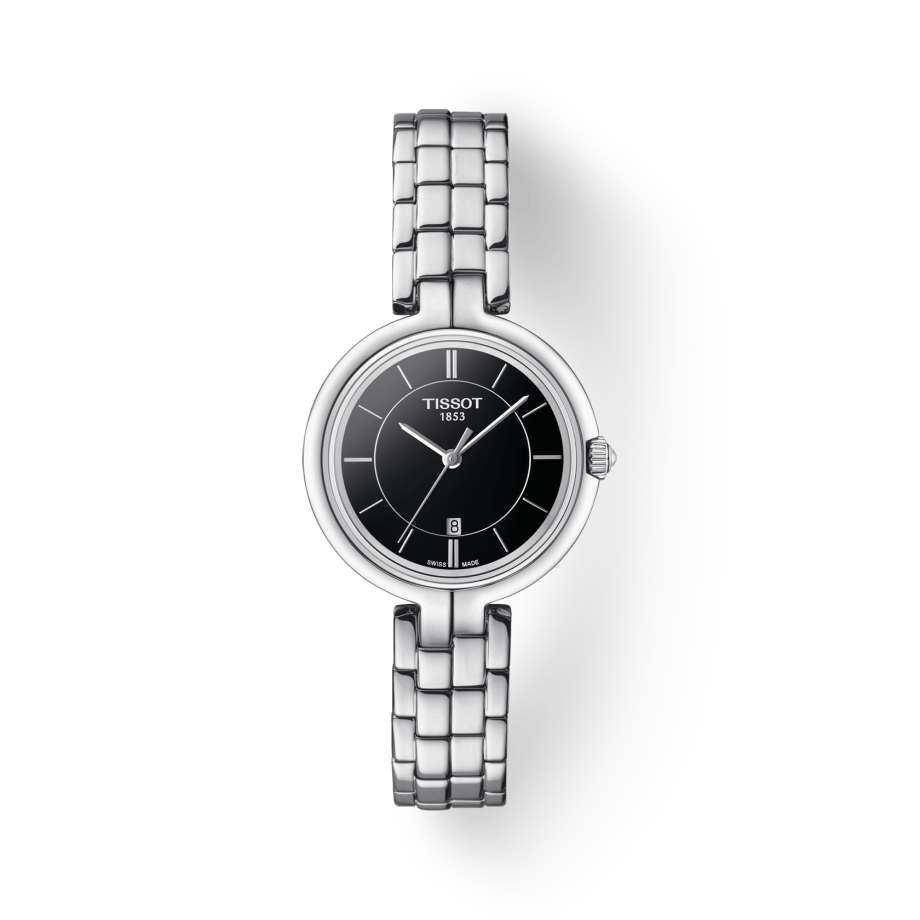 Tissot T Trend Flamingo Black Dial Silver Steel Strap Watch For Women - T094.210.11.051.00 Buy Now By Tissot
