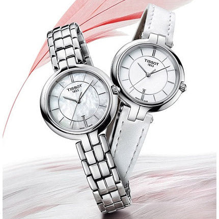 Tissot T Lady Flamingo Mother of Pearl White Dial Silver Steel Strap Watch For Women - T094.210.11.111.00 Buy Now By Tissot