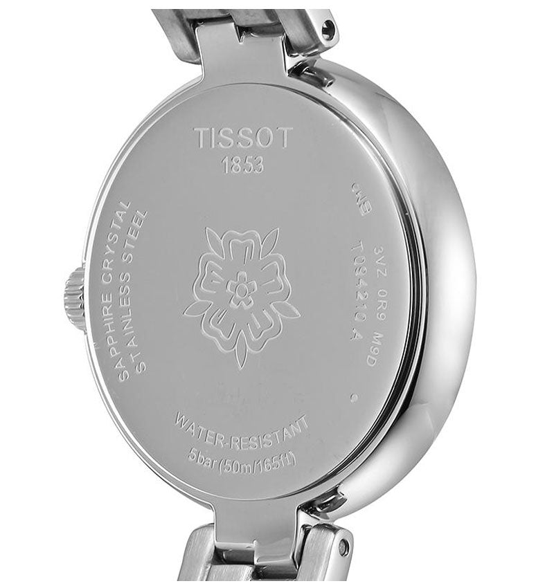 Tissot T Lady Flamingo Diamonds White Dial Silver Steel Strap Watch For Women - T094.210.11.116.01 Buy Now By Tissot