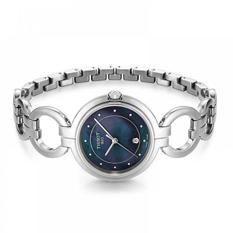 Tissot T Lady Flamingo Mother of Pearl Blue Dial Silver Steel Strap Watch for Women - T094.210.11.126.00 Buy Now By Tissot
