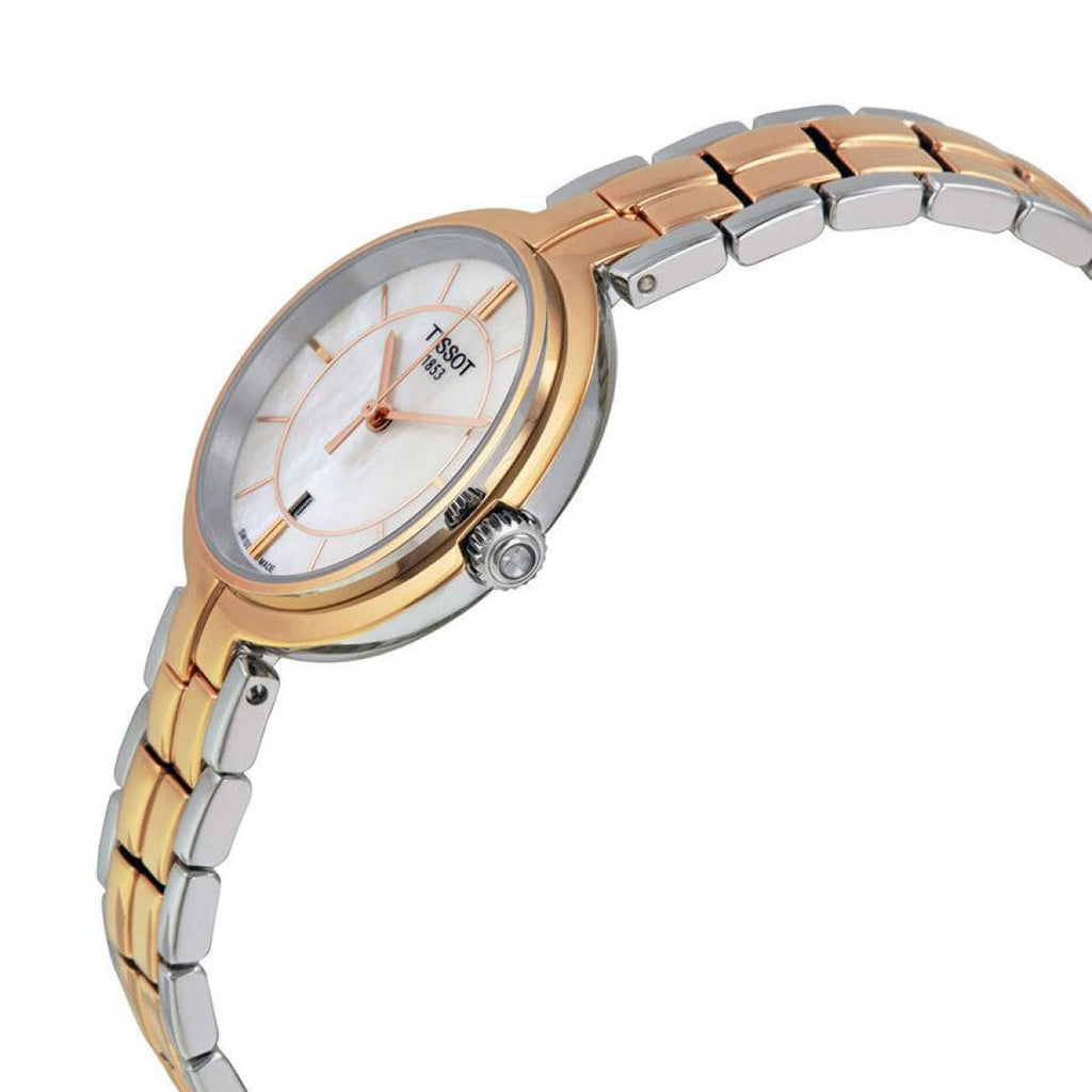 Tissot T Lady Flamingo Mother of Pearl White Dial Two Tone Steel Strap Watch For Women - T094.210.22.111.00 Buy Now By Tissot
