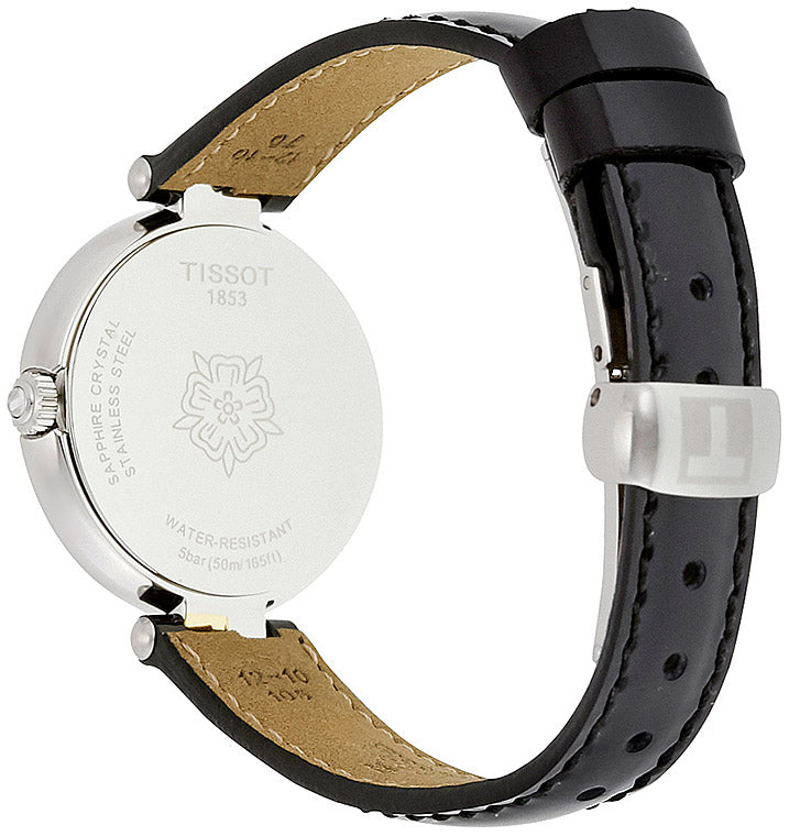 Tissot Flamingo Mother of Pearl White Dial Black Leather Strap Watch For Women - T094.210.26.111.00 Buy Now By Tissot