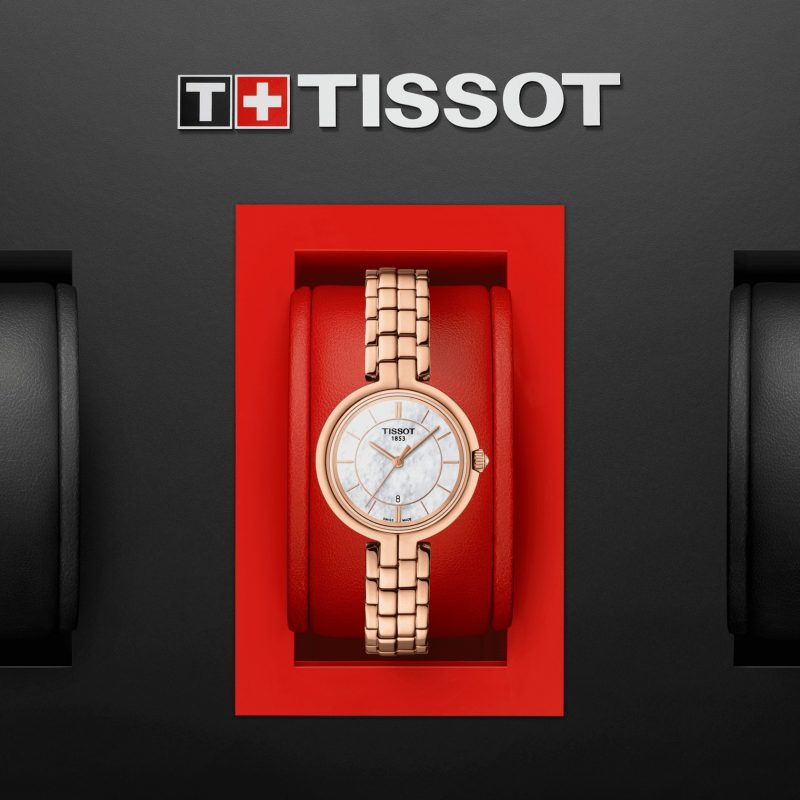 Tissot T Lady Flamingo Mother of Pearl Dial Rose Gold Steel Strap Watch For Women - T094.210.33.111.01 Buy Now By Tissot