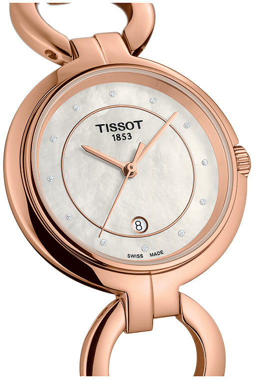 Tissot T Lady Flamingo Mother of Pearl Dial Rose Gold Steel Strap Watch for Women - T094.210.33.116.01 Buy Now By Tissot