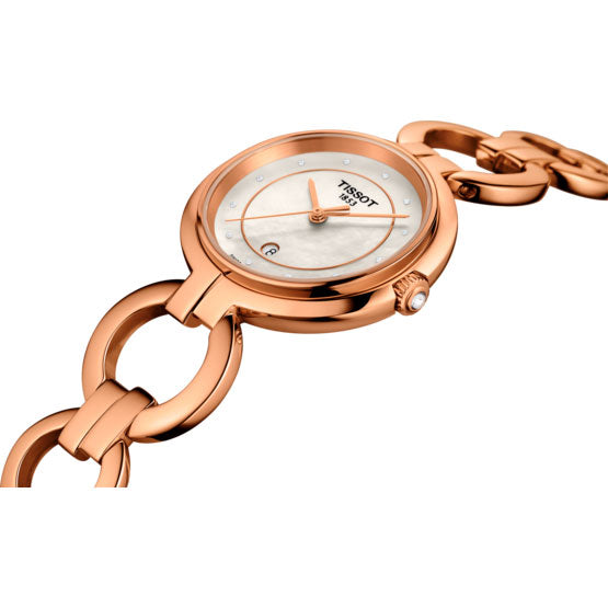 Tissot T Lady Flamingo Mother of Pearl Dial Rose Gold Steel Strap Watch for Women - T094.210.33.116.01 Buy Now By Tissot