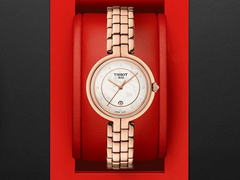 Tissot T Lady Flamingo Mother of Pearl Dial Rose Gold Steel Strap Watch For Women - T094.210.33.116.02 Buy Now By Tissot