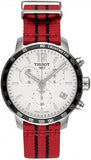 Tissot Quickster Chronograph NBA Chicago Bulls White Dial Red NATO Strap Watch For Men - T095.417.17.037.04 Buy Now By Tissot