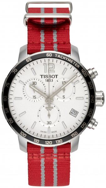 Tissot Quickster Chronograph NBA Houston Rockets Special Edition White Dial Two Tone NATO Strap Watch for Men - T095.417.17.037.12 Buy Now By Tissot