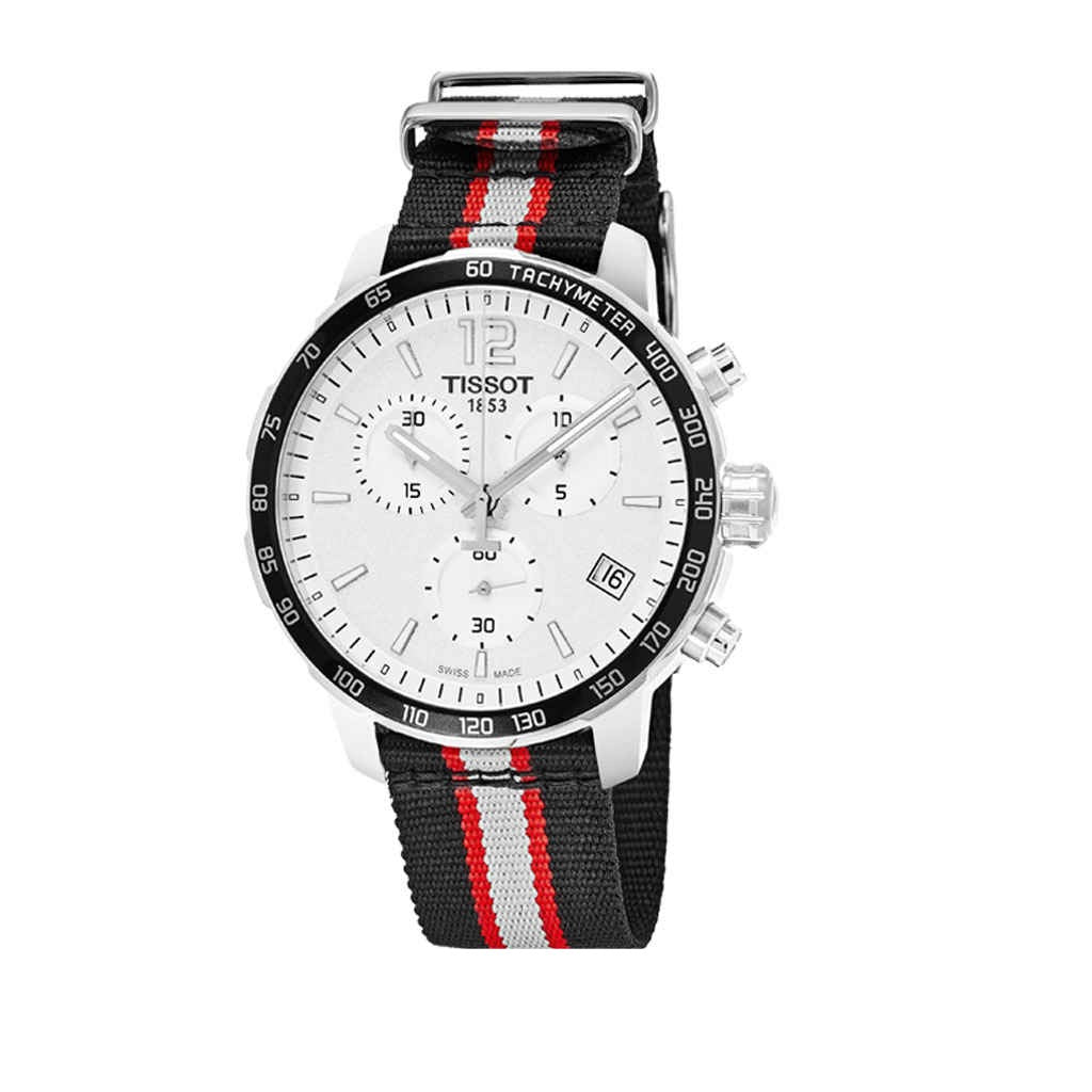 Tissot Quickster Chronograph NBA Toronto Raptors White Dial Two Tone NATO Strap Watch for Men - T095.417.17.037.16 Buy Now By Tissot