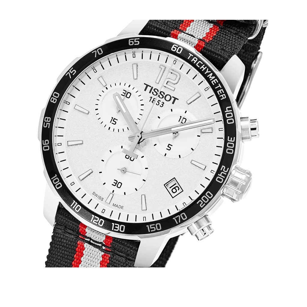 Tissot Quickster Chronograph NBA Toronto Raptors White Dial Two Tone NATO Strap Watch for Men - T095.417.17.037.16 Buy Now By Tissot