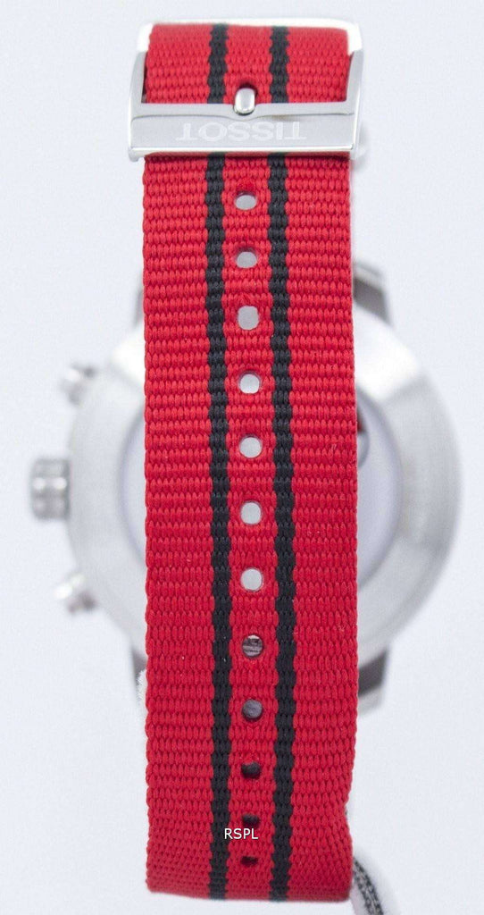 Tissot Quickster Chronograph NBA Chicago Bulls White Dial Red NATO Strap Watch For Men - T095.417.17.037.04 Buy Now By Tissot