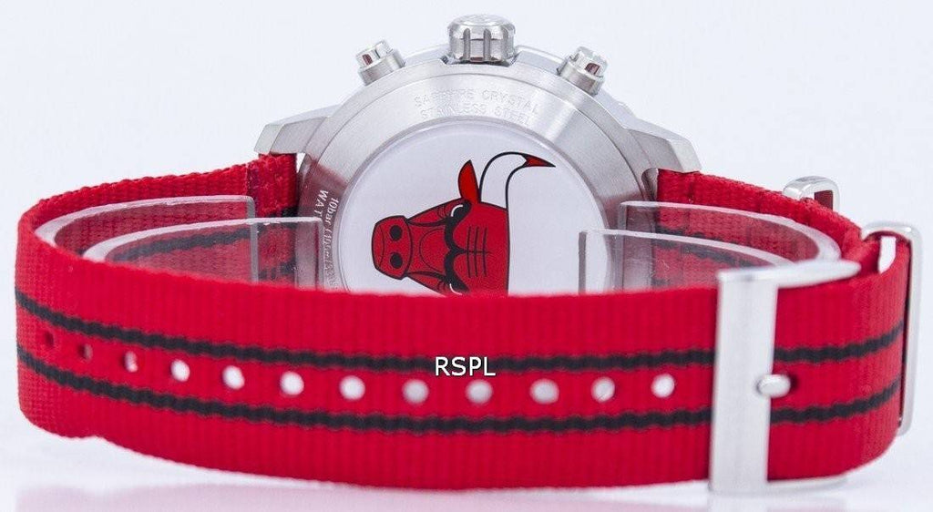 Tissot Quickster Chronograph NBA Chicago Bulls White Dial Red NATO Strap Watch For Men - T095.417.17.037.04 Buy Now By Tissot