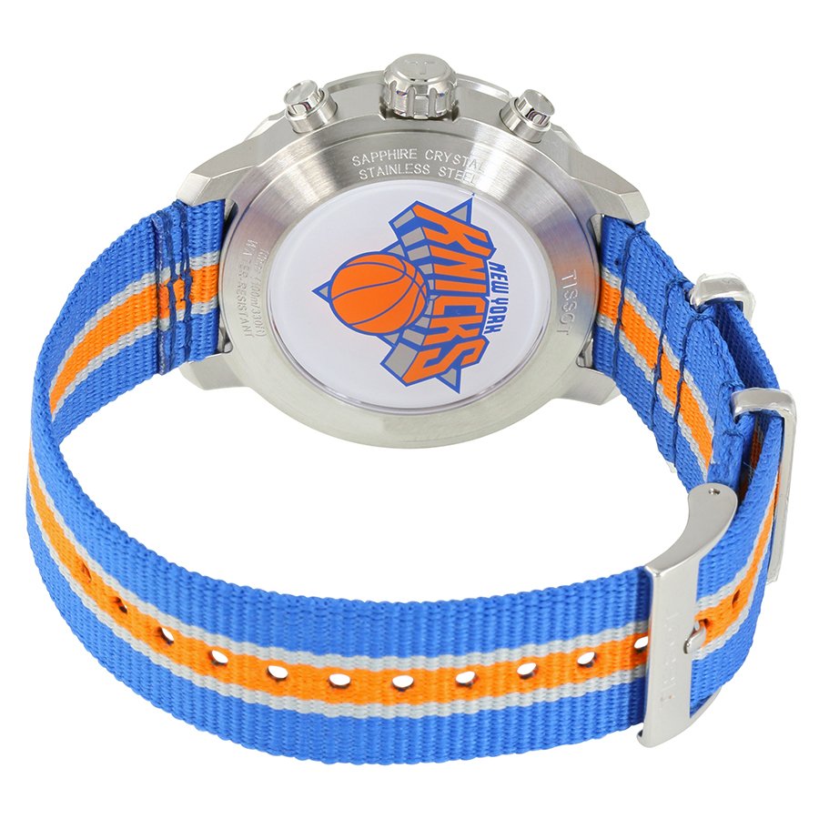 Tissot Quickster Chronograph NBA New York Kicks White Dial Multicolored Nato Strap Watch For Men - T095.417.17.037.06 Buy Now By Tissot