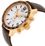 Tissot Quickster Chronograph White Dial Brown Leather Strap Watch For Men - T095.417.36.037.02 Buy Now By Tissot