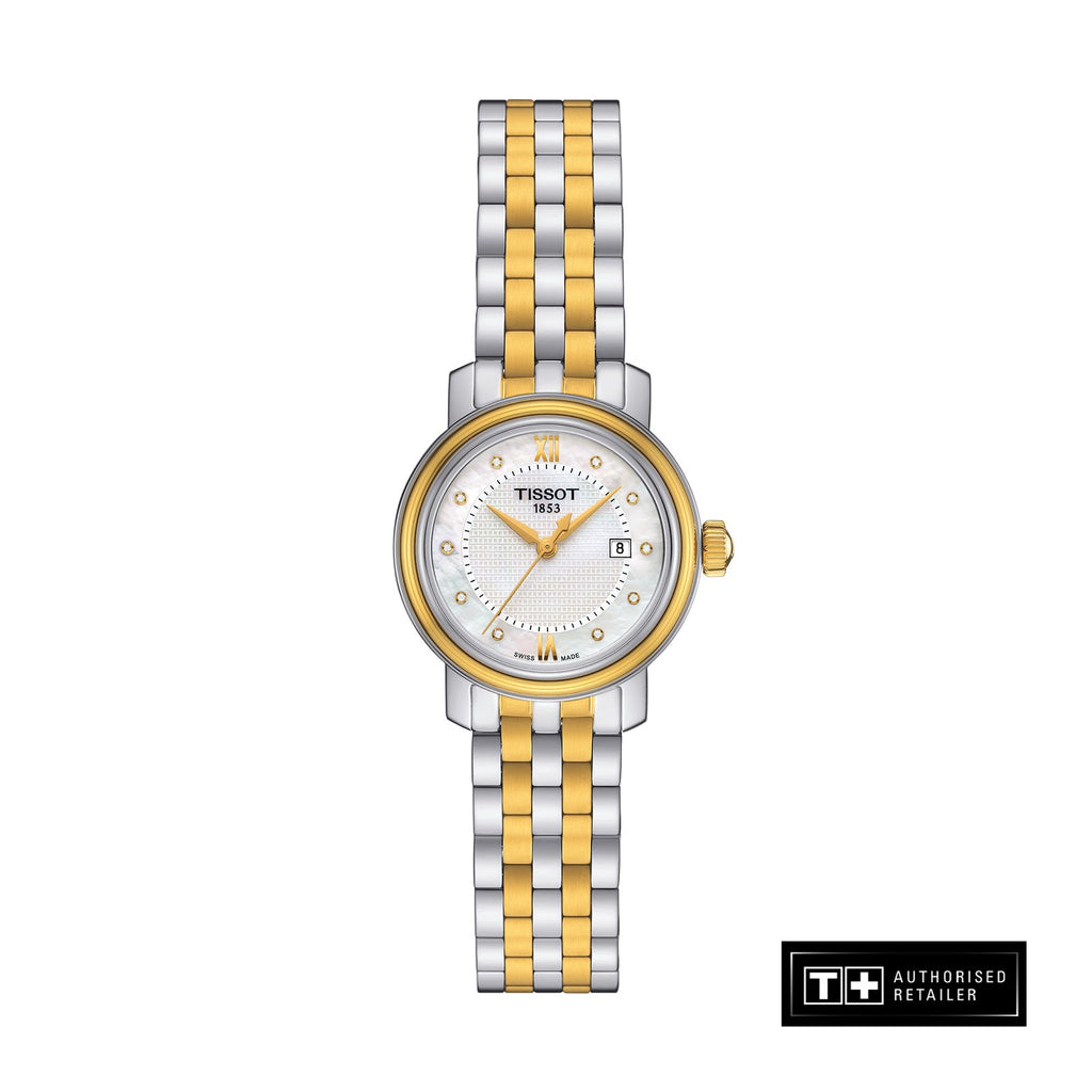 Tissot T Classic Bridgeport Mother of Pearl Dial Two Tone Steel Strap Watch For Women - T097.010.22.116.00 Buy Now By Tissot