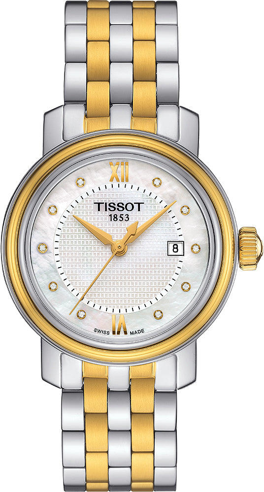 Tissot T Classic Bridgeport Automatic Mother of Pearl Dial Two Tone Steel Strap Watch for Women - T097.410.22.116.00 Buy Now By Tissot