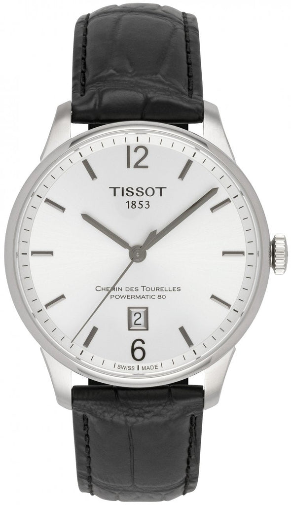 Tissot Chemin Des Tourelles Powermatic 80 Silver Dial Black Leather Strap Watch For Men - T099.407.16.037.00 Buy Now By Tissot