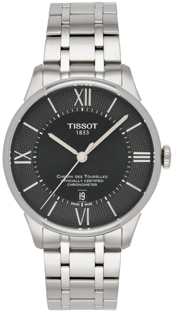 Tissot T Classic Chemin Des Tourelles Chronometer Black Dial Silver Steel Strap Watch For Men - T099.408.11.058.00 Buy Now By Tissot