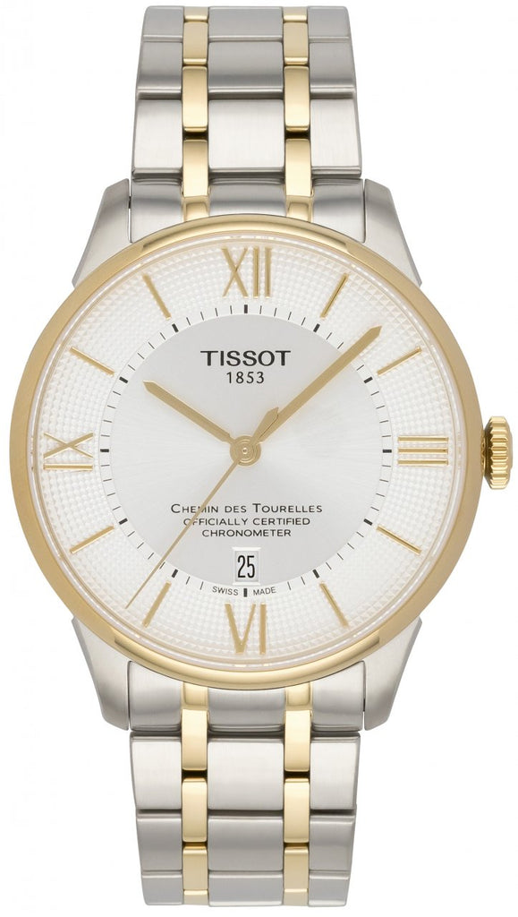 Tissot Chemin Des Tourelles Powermatic 80 Cosc Silver Dial Two Tone Steel Strap Watch For Men - T099.408.22.038.00 Buy Now By Tissot