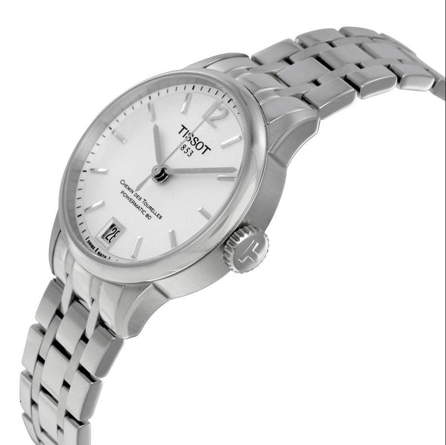 Tissot Chemin Des Tourelles Powermatic 80 Lady White Dial Silver Steel Strap Watch For Women - T099.207.11.037.00 Buy Now By Tissot