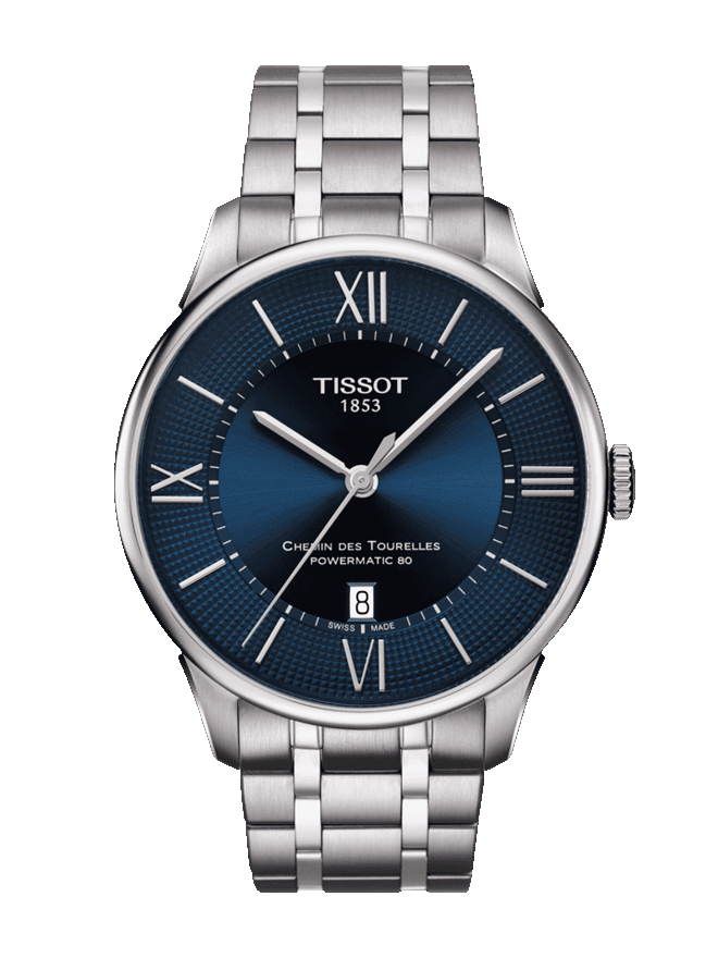Tissot Chemin Des Tourelles Powermatic 80 Blue Dial Silver Steel Strap Watch for Men - T099.407.11.048.00 Buy Now By Tissot