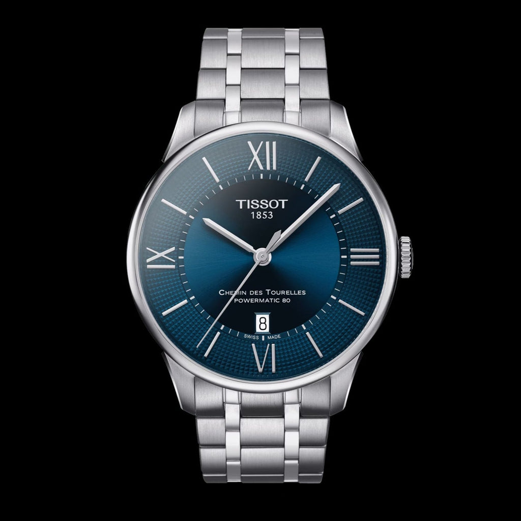 Tissot Chemin Des Tourelles Powermatic 80 Blue Dial Silver Steel Strap Watch for Men - T099.407.11.048.00 Buy Now By Tissot