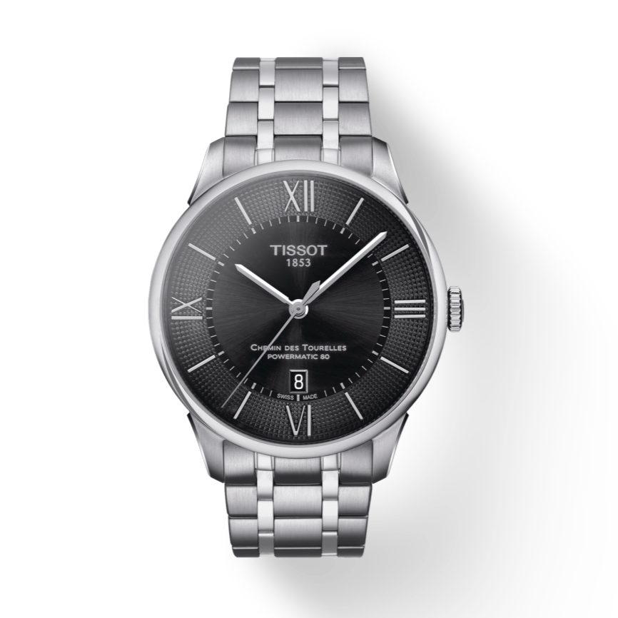 Tissot Chemin Des Tourelles Powermatic 80 Black Dial Silver Steel Strap Watch For Men - T099.407.11.058.00 Buy Now By Tissot