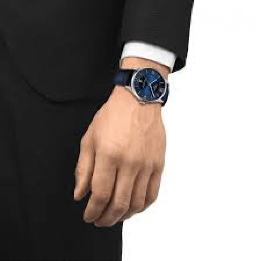 Tissot Chemin Des Tourelles Powermatic 80 Blue Dial Blue Leather Strap Watch for Men - T099.407.16.047.00 Buy Now By Tissot