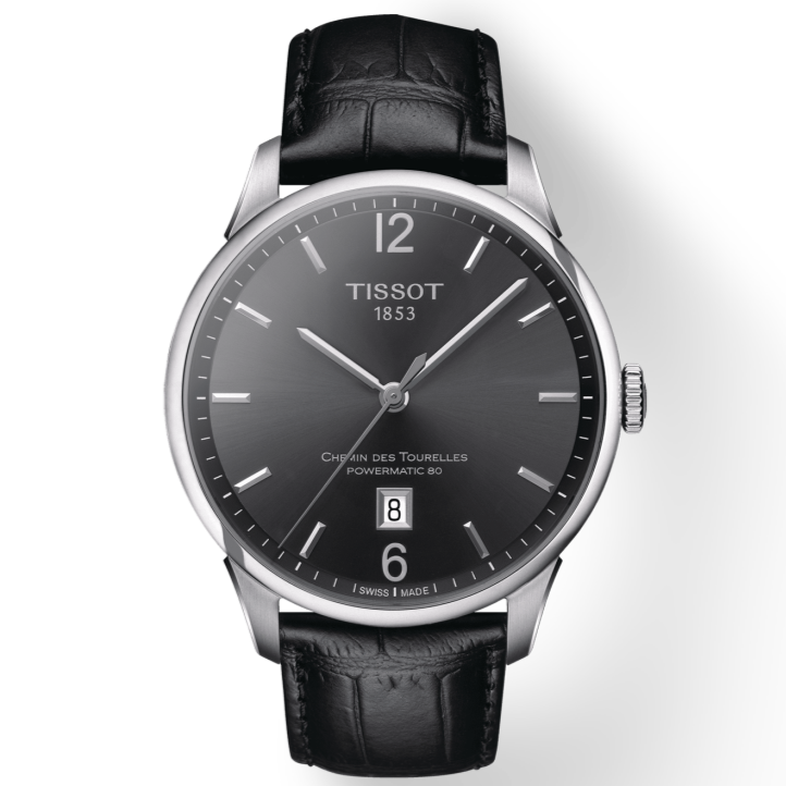 Tissot Chemin Des Tourelles Powermatic 80 Black Dial Black Leather Strap Watch For Men - T099.407.16.447.00 Buy Now By Tissot