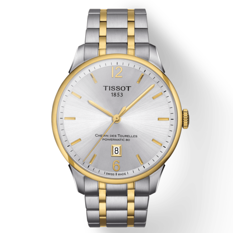 Tissot Chemin Des Tourelles Powermatic 80 Silver Dial Two Tone Steel Strap Watch For Men - T099.407.22.037.00 Buy Now By Tissot