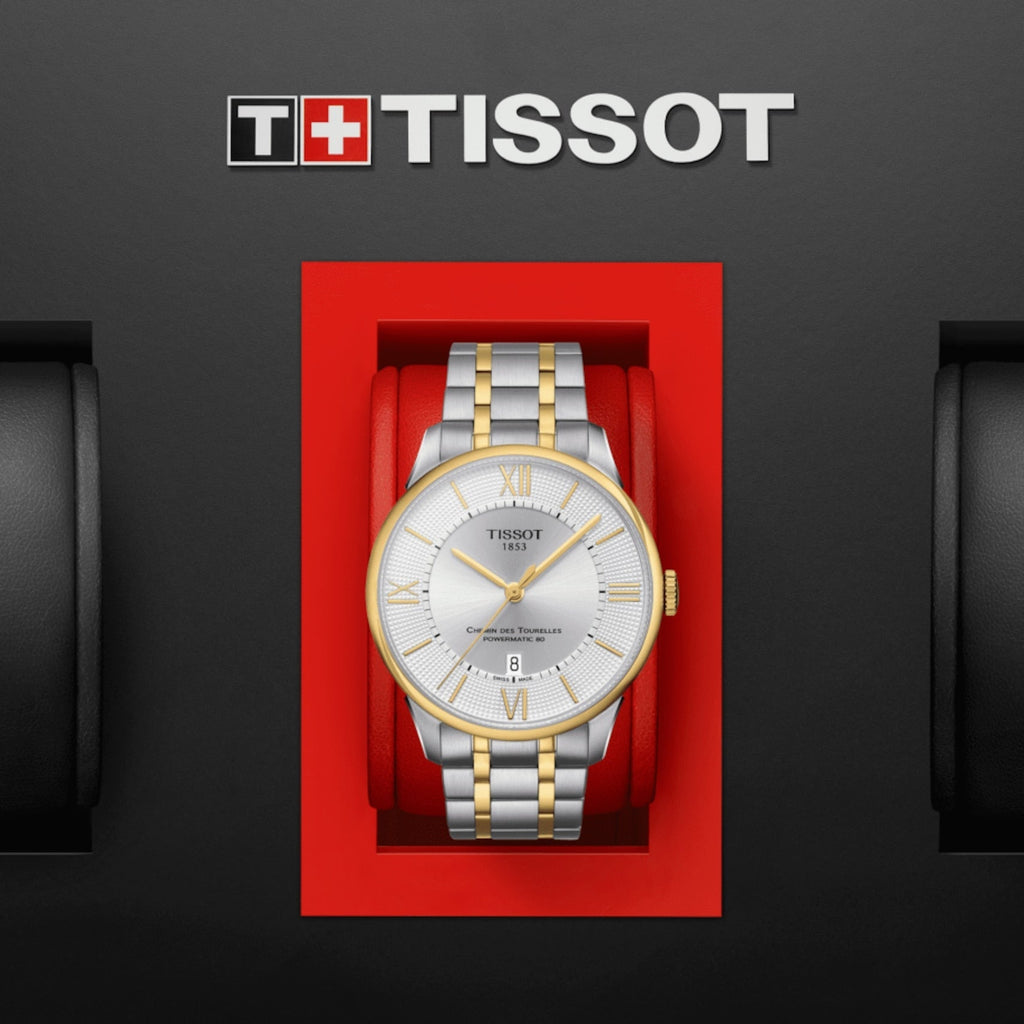 Tissot Chemin Des Tourelles Powermatic 80 Silver Dial Two Tone Steel Strap Watch For Men - T099.407.22.038.00 Buy Now By Tissot