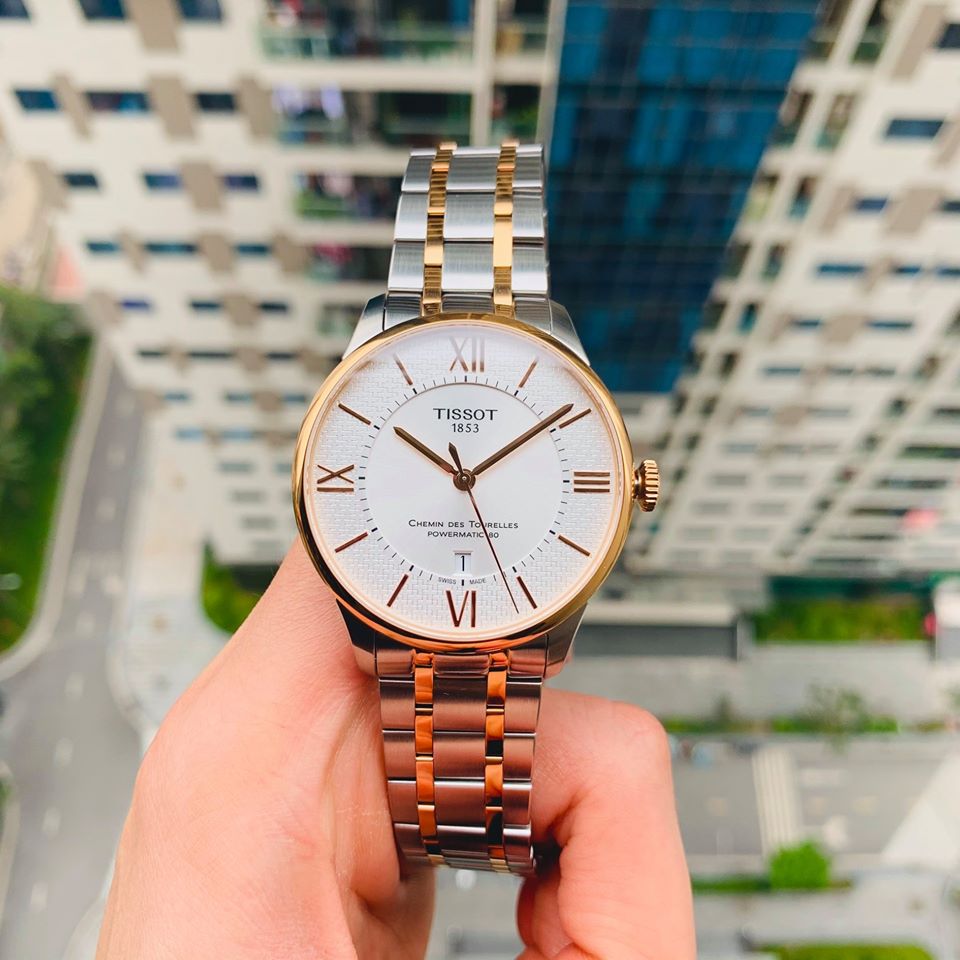 Tissot Chemin des Tourelles Powermatic 80 Helvetic Pride Silver Dial Two Tone Steel Strap Watch for Men - T099.407.22.038.01 Buy Now By Tissot