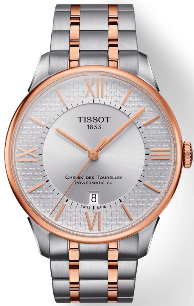 Tissot Chemin des Tourelles Powermatic 80 Helvetic Pride Silver Dial Two Tone Steel Strap Watch for Men - T099.407.22.038.01 Buy Now By Tissot
