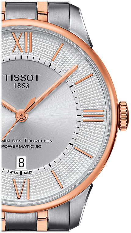 Tissot Chemin des Tourelles Powermatic 80 Silver Dial Two Tone Steel Strap Watch for Men - T099.407.22.038.02 Buy Now By Tissot