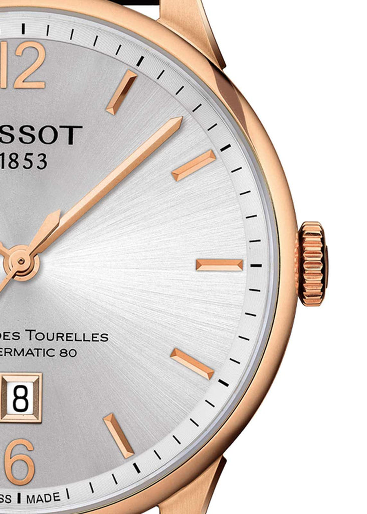 Tissot Chemin Des Tourelles Powermatic 80 Silver Dial Brown Leather Strap Watch For Men - T099.407.36.037.00 Buy Now By Tissot