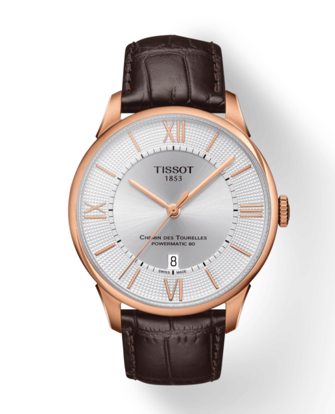 Tissot Chemin Des Tourelles Powermatic 80 Silver Dial Brown Leather Strap Watch For Men - T099.407.36.038.00 Buy Now By Tissot