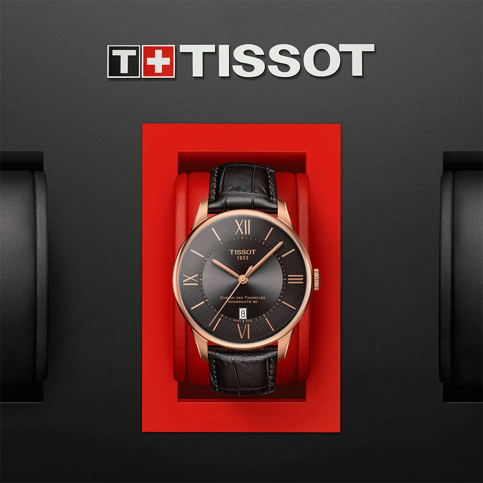 Tissot Chemin des Tourelles Powermatic 80 Brown Dial Brown Leather Strap Watch for Men - T099.407.36.448.00 Buy Now By Tissot