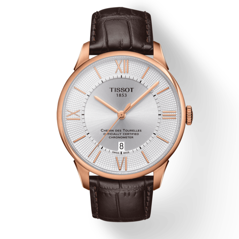 Tissot Chemin Des Tourelles Powermatic 80 Cosc Silver Dial Brown Leather Strap Watch For Men - T099.408.36.038.00 Buy Now By Tissot