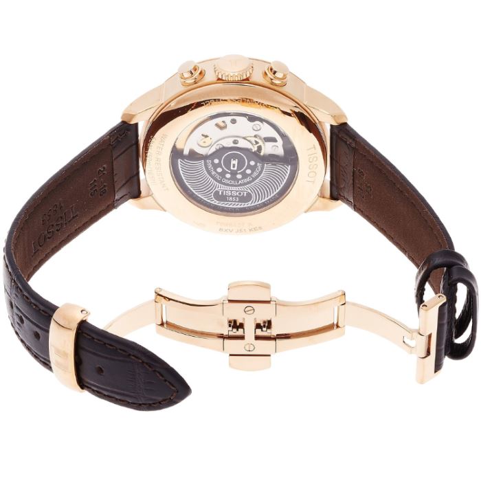 Tissot Des Tourelles Chronograph Silver Dial Brown Leather Strap Watch For Men - T099.427.36.038.00 Buy Now By Tissot