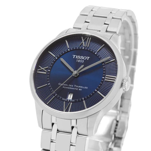 Tissot Chemin Des Tourelles Powermatic 80 Blue Dial Silver Steel Strap Watch for Men - T099.407.11.048.00 Buy Now By Tissot