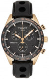 Tissot PRS 516 Chronograph Black Dial Black Leather Strap Watch For Men - T100.417.36.051.00 Buy Now By Tissot