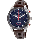 Tissot PRS 516 Chronograph Blue Dial Brown Leather Strap Watch For Men - T100.417.16.041.00 Buy Now By Tissot