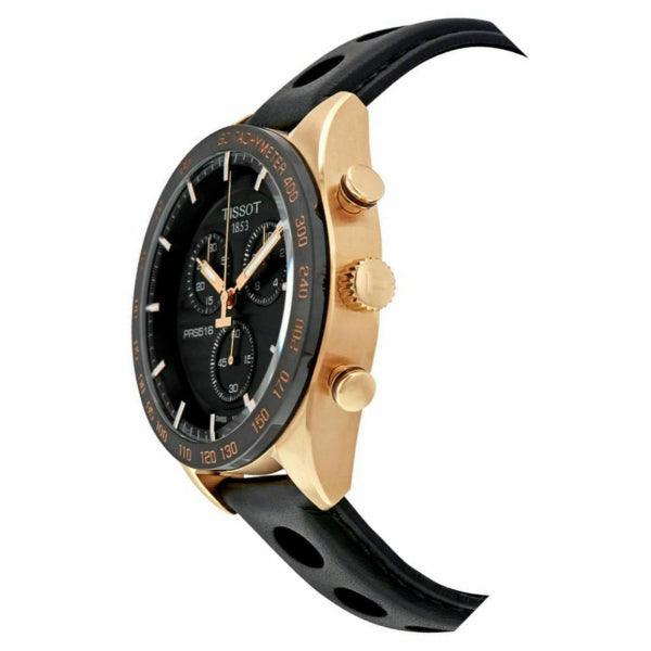 Tissot PRS 516 Chronograph Black Dial Black Leather Strap Watch For Men - T100.417.36.051.00 Buy Now By Tissot