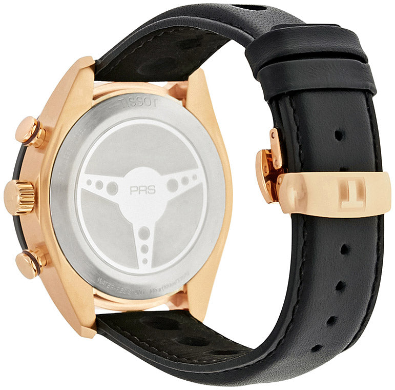 Tissot PRS 516 Chronograph Black Dial Black Leather Strap Watch For Men - T100.417.36.051.00 Buy Now By Tissot